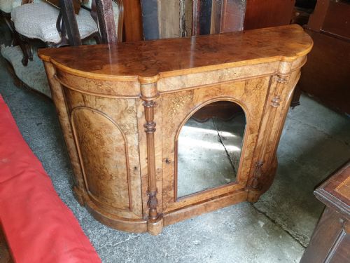 Victorian Inlaid Burr Walnut Side Cabinet