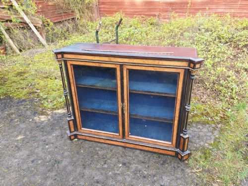 Victorian Inlaid and Ebonised 2 Door Side Cabinet