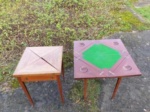 Pair of Edwardian Inlaid Mahogany Card Tables