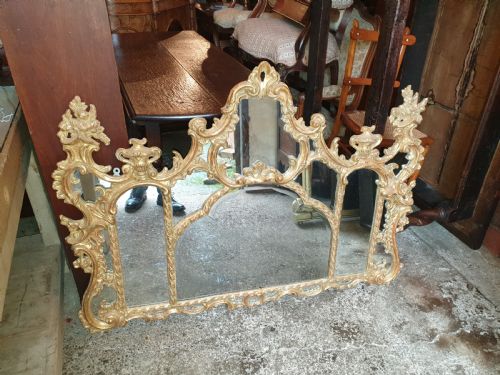 Carved Giltwood Overmantel Mirror
