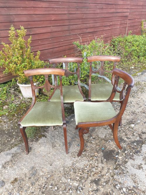 Set of Regency Chairs with Carved Backs