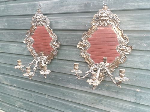 Pair of Late 19th Century Brass Wall Sconces.