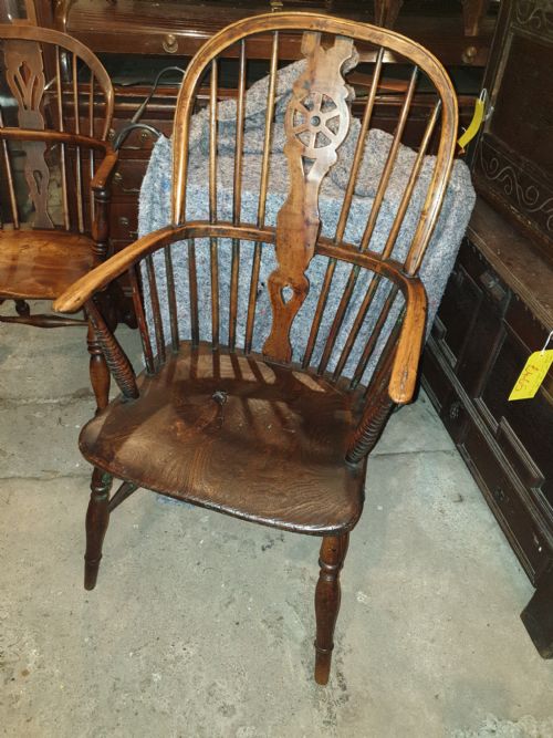 Mid Victorian High Back Windsor Armchair.