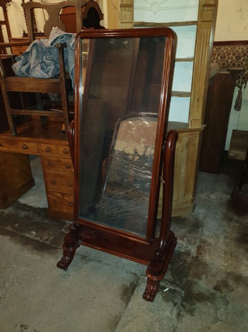 Mid 19th Century Mahogany Cheval Mirror.