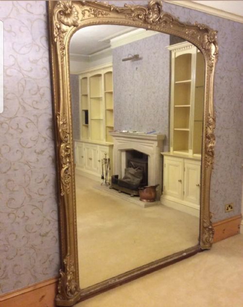Very Large Victorian Gilt Frame Hall Mirror
