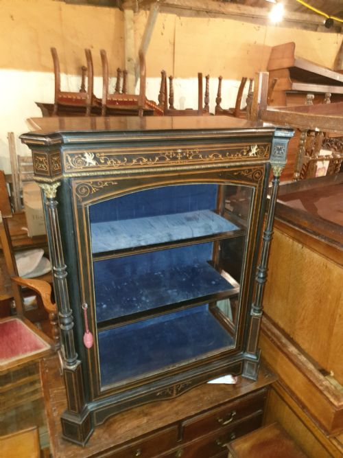 Victorian Ebonised Inlaid Pier Cabinet