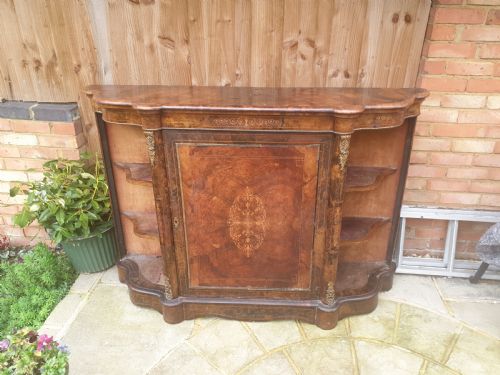 Victorian Inlaid Walnut Side Cabinet.