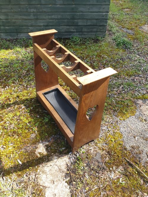 Oak Arts and Crafts Umbrella Hall Stand.