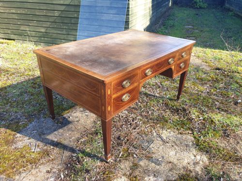 Late Victorian Inlaid Mahogany Writing Table.