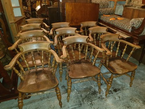 Good Set of 10 Original Smokers Bow Kitchen Armchairs