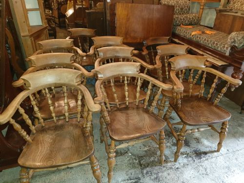 Set of Good Original 10 Smokers Bow Kitchen Armchairs