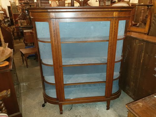 Edwardian Inlaid and Banded Display Cabinet