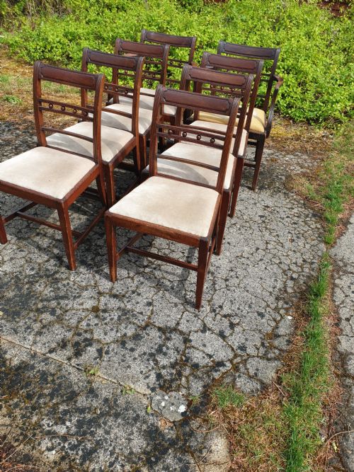 Set of 8 Regency Mahogany Dining Chairs.