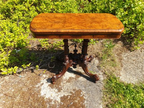 Victorian Walnut Games Table.