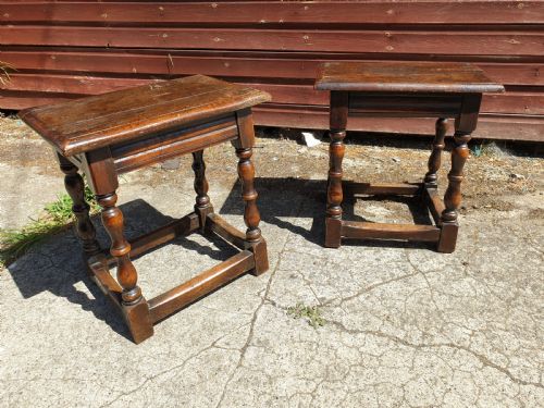 Pair of Oak Joint Stools
