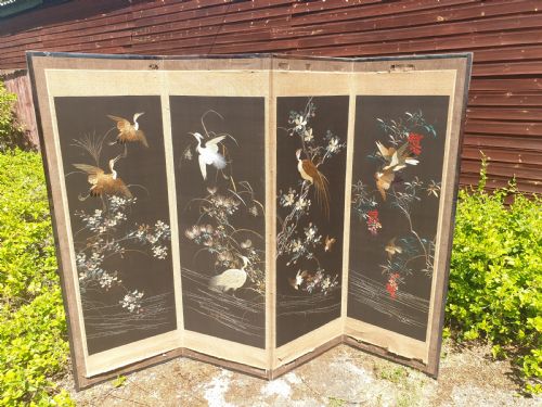 Oriental 4 Fold Screen