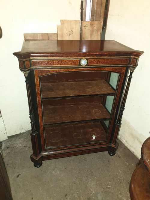 Good Quality Inlaid Amboyna and Ebonised Cabinet