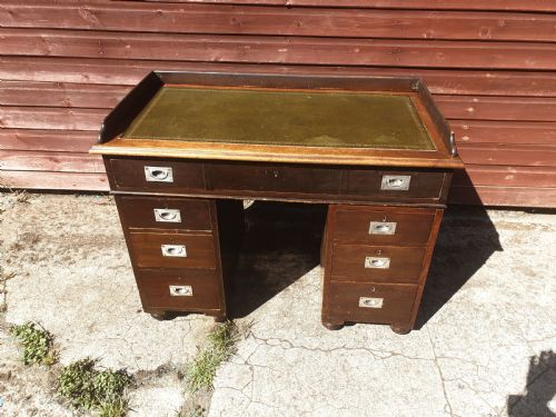 Naval Kneehole Pedestal Desk