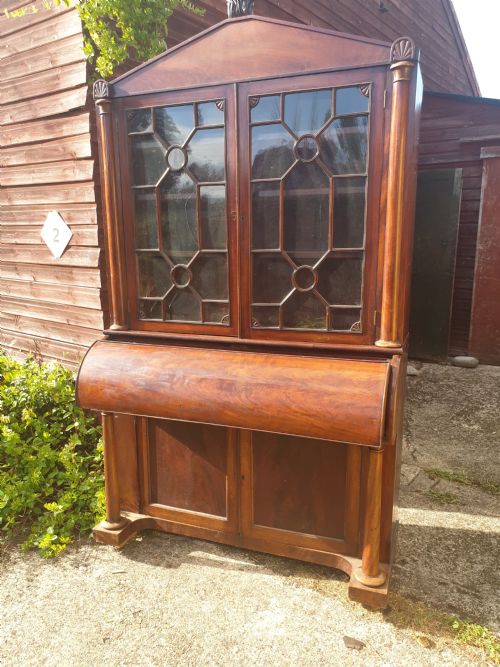 REGENCY MAHOGANY BUREAU BOOKCASE - ADDITIONAL PHOTO 3