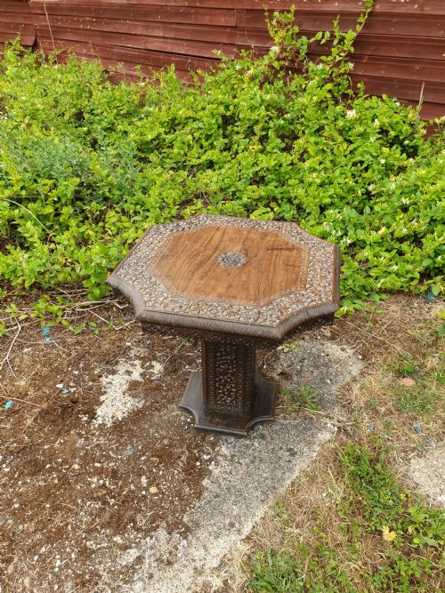Late 19th Century Carved Anglo Indian Occasional Table