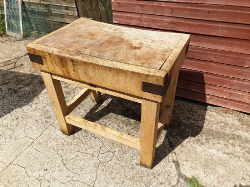 Early 20th Century Kitchen Butchers Block.