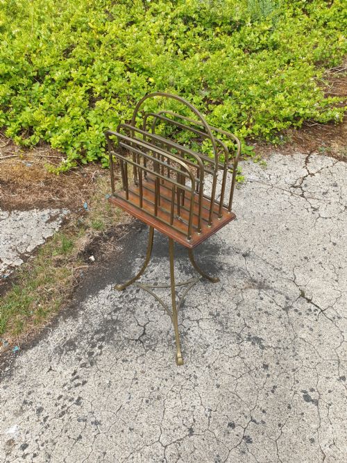 Early 20th Century Brass Revolving Newspaper Stand.