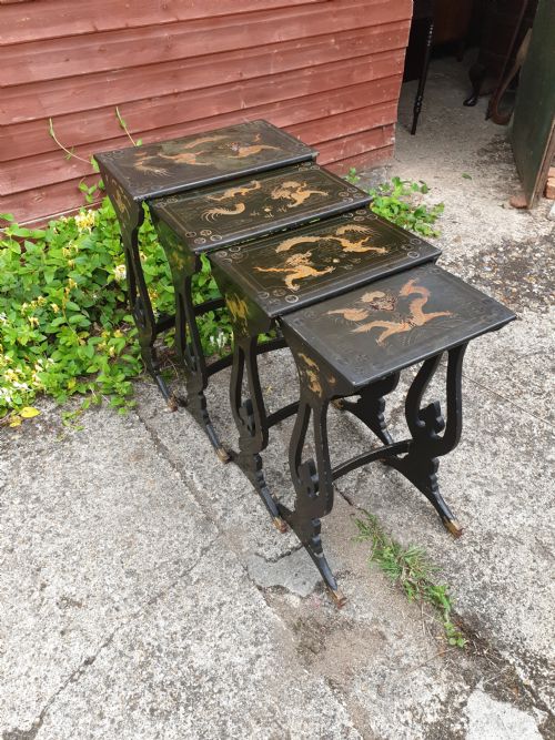 Nest 4 Early 20th Century Lacquered Occasional Tables