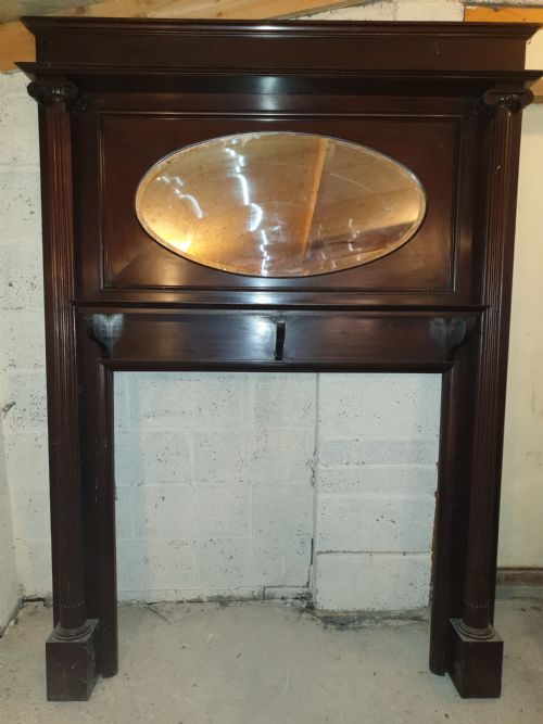 Edwardian Mahogany Fire Surround with Side Columns
