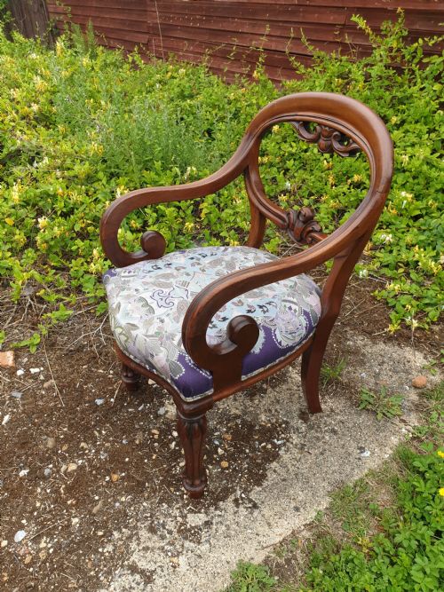 Mid 19th Century Scroll Arm Mahogany Desk Armchair.