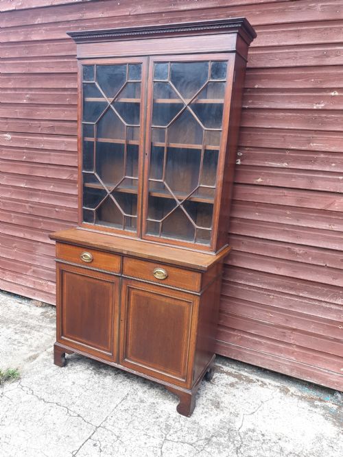 Edwardian Inlaid Mahogany Bookcase.