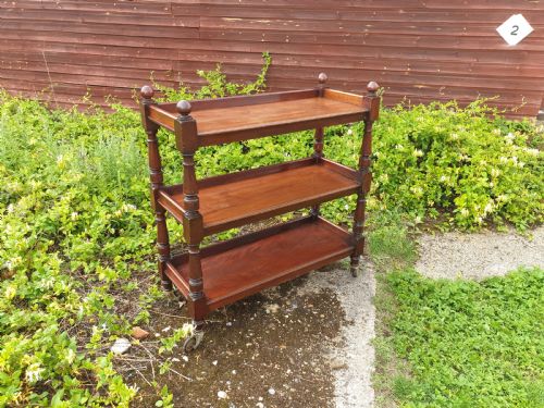 Late Victorian 3 Tier Mahogany Buffet Trolley