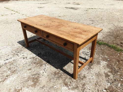 Good Victorian 2 Drawer Pine Farmhouse Table.
