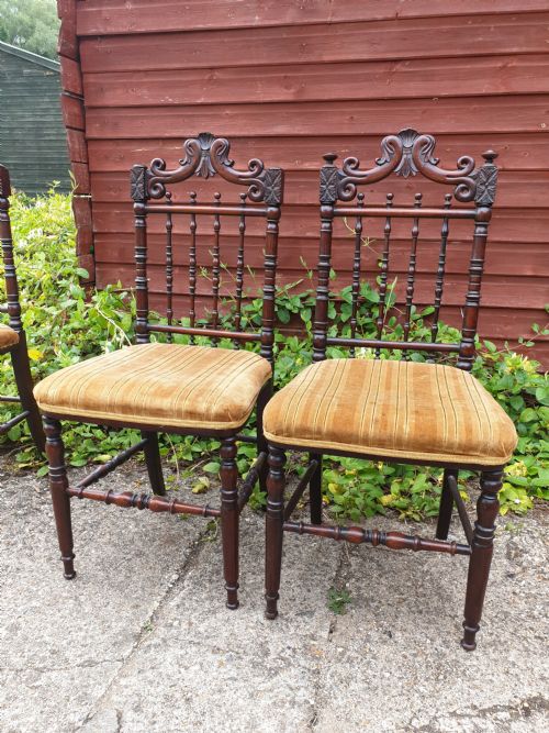 Pair of Pretty Early Victorian Bedroom Chairs.