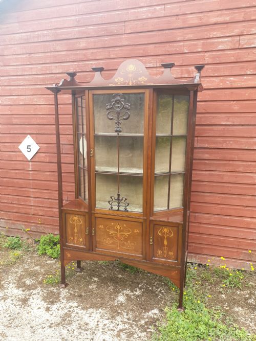 Edwardian Inlaid Mahogany Display Cabinet