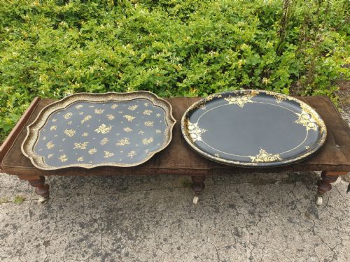 2 19th Century Papier Mache Trays.