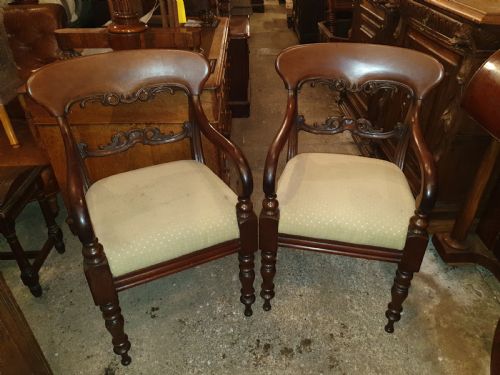 Pair of 19th Century Mahogany Desk Armchairs
