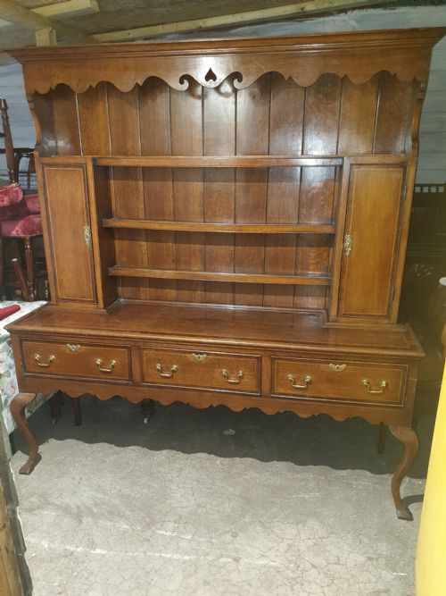 Oak 2 Part Inlaid Farmhouse Dresser