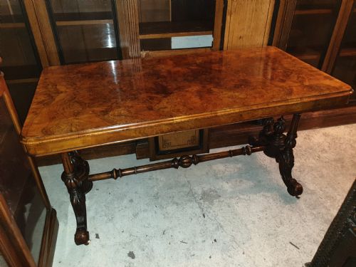 Large Victorian Walnut Sofa Table