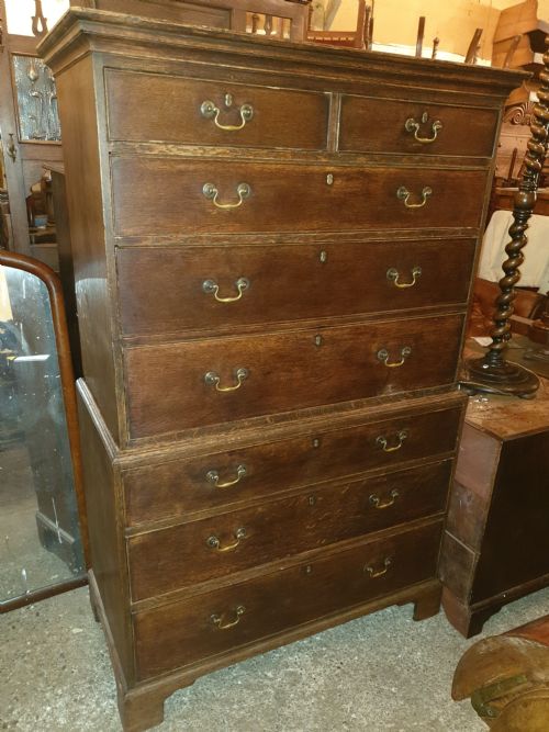 Late Georgian Oak Chest on Chest