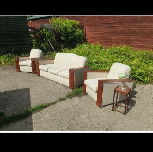 Art Deco Upholstered 3 Piece Suite