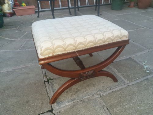 Mid 19th Century Mahogany X Frame Centre Stool