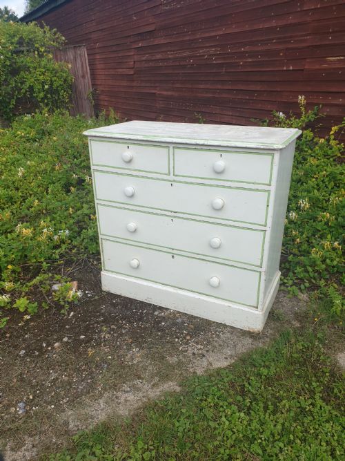 Victorian Painted Pine Chest of Drawers.