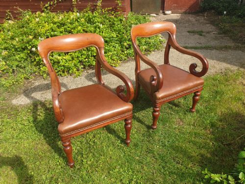 Pair of Early Victorian Mahogany Desk Armchairs