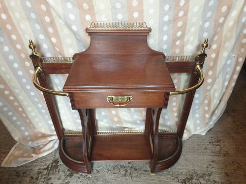 Late Victorian Walnut and Brass Mounted Umbrella Hall Stand
