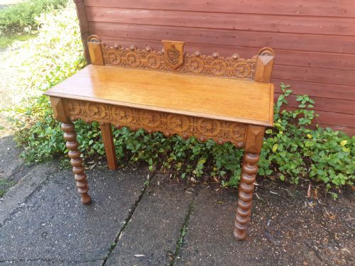 Victorian Carved Oak Hall Table