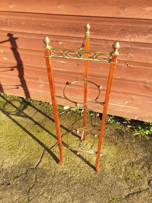 Good Brass and Mahogany Folding Cake Stand