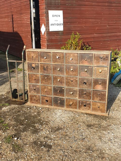 Large Bank of Ironmongers Drawers
