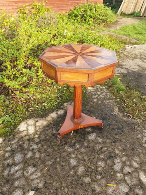 19th Century Specimen Wood 4 Drawer Pedestal Table.