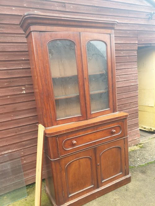 Victorian Mahogany Secretaire Bookcase