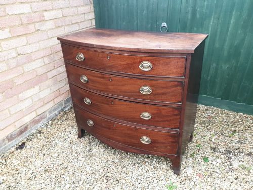 Late Georgian Mahogany Bow Front Chest.